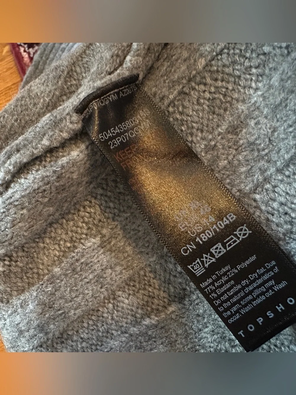 Topshop Longline Grey Open Cardigan with Pockets, Size XL (14), NWT